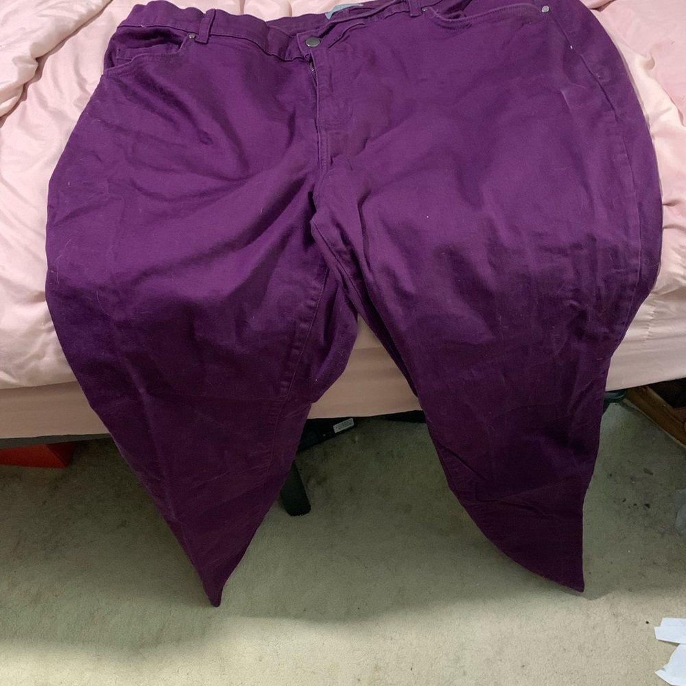 K Jordan Women's Purple Straight Leg Jeans